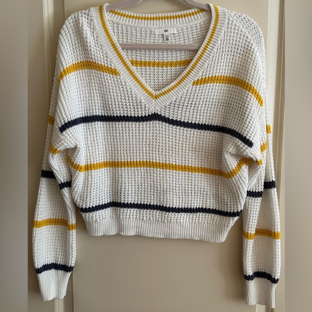 BP Vneck Striped Longsleeve Sweater Juniors Womens Sz XXS